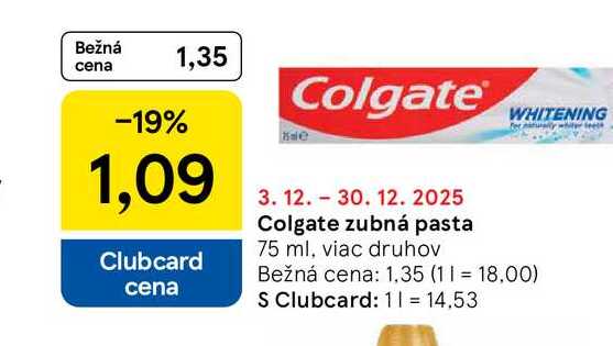Colgate zubná pasta 75 ml, viac druhov