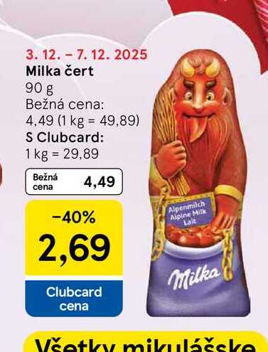 Milka čert 90 g 