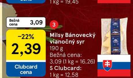 Milsy Bánovecký vianočný syr 190g