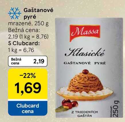 Gaštanové pyré mrazené, 250 g