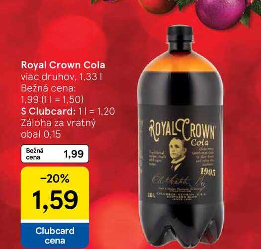 Royal Crown Cola viac druhov, 1,33l