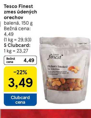 Tesco Finest zmes údených orechov balená, 150 g