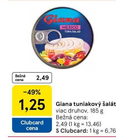Giana tuniakový šalát viac druhov, 185 g 