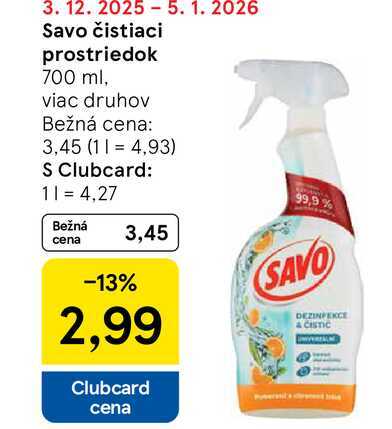 Savo čistiaci prostriedok 700 ml, viac druhov