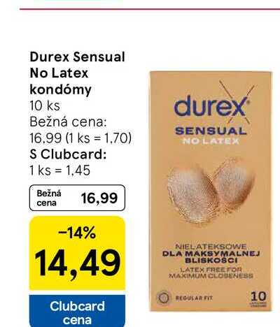 Durex Sensual No Latex kondómy 10 ks