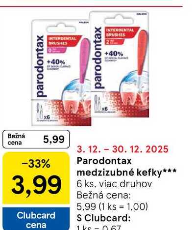 Parodontax medzizubné kefky 6 ks, viac druhov