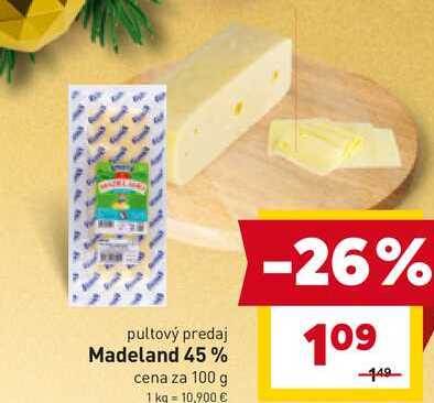 Madeland 45% cena za 100 g