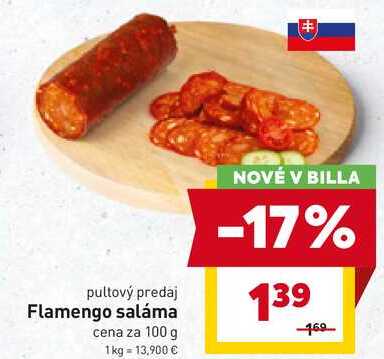 Flamengo saláma cena za 100 g