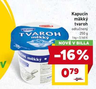 Kapucín mäkký tvaroh odtučnený 250 g