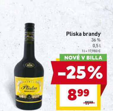 Pliska brandy 36% 0,5 l