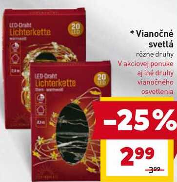 Vianočné svetlá rôzne druhy