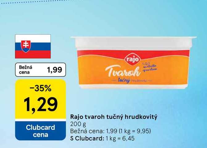 Rajo tvaroh tučný hrudkovitý 200 g 