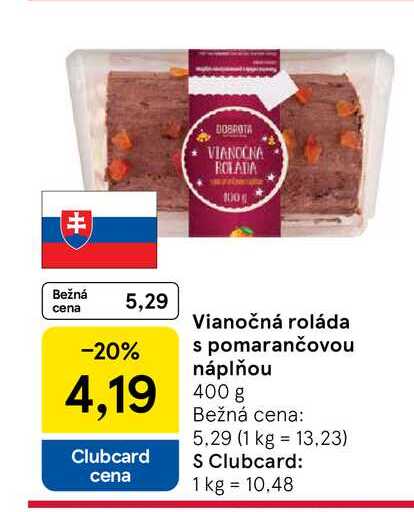 Vianočná roláda s pomarančovou náplňou 400g