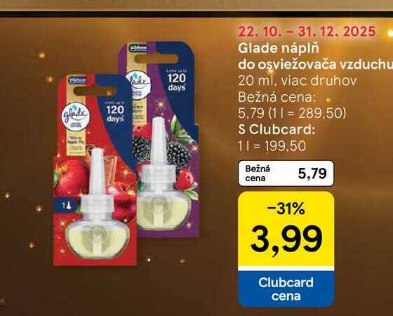 Glade náplň do osviežovača vzduchu 20 ml, viac druhov 