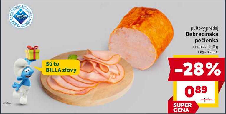 Debrecínska pečienka cena za 100 g