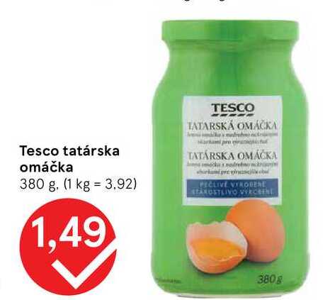 Tesco tatárska omáčka 380 g