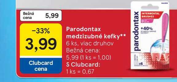 Parodontax medzizubné kefky 6 ks, viac druhov