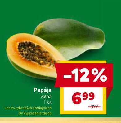 Papája voľná 1 ks 