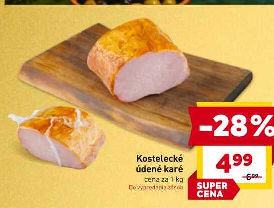 Kostelecké údené karé cena za 1 kg