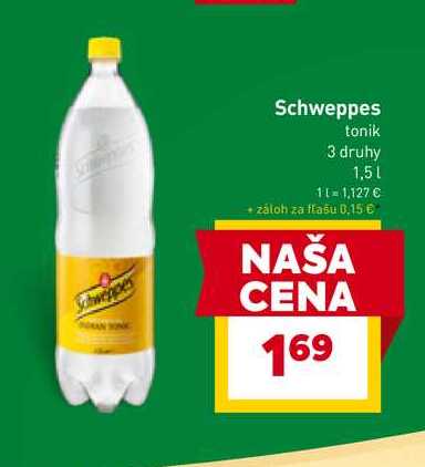 Schweppes tonik 3 druhy 1,5l