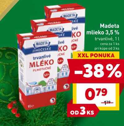 MADETA mlieko trvanlivé, 1l v akcii