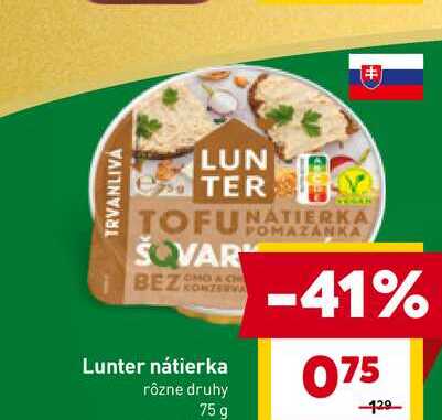 Lunter nátierka rôzne druhy 75g