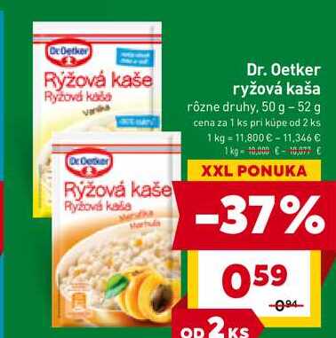 Dr. Oetker ryžová kaša rôzne druhy, 50 g - 52 g 