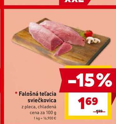 Falošná teľacia sviečkovica z pleca, chladená cena za 100 g