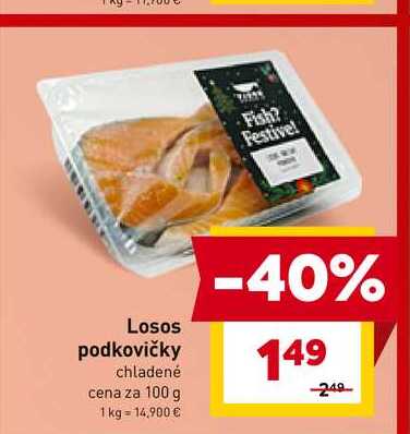 Losos podkovičky chladené cena za 100 g 