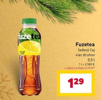 FuzeTea Peach Hibiscus čierny ľadový čaj 0,5 l