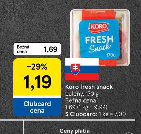 Koro fresh snack balený, 170 g 