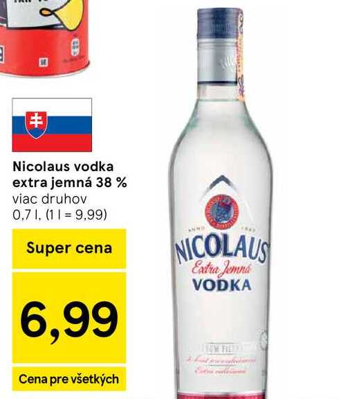 Nicolaus vodka extra jemná 38 % viac druhov 0,7l