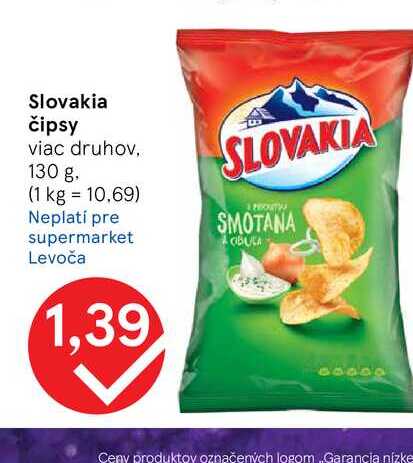 Slovakia čipsy viac druhov, 130 g