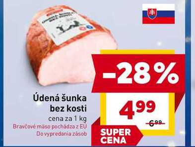 Údená šunka bez kosti cena za 1 kg 