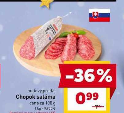 Chopok saláma cena za 100 g