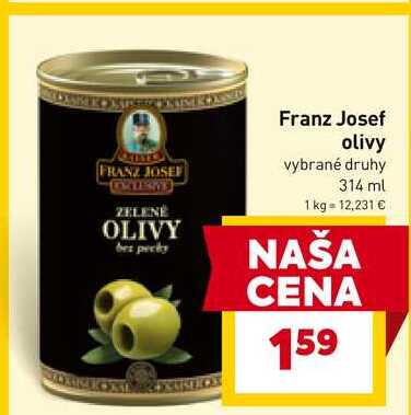 Franz Josef olivy vybrané druhy 314 ml 