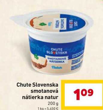 Chute Slovenska smotanová nátierka natur 200 g 