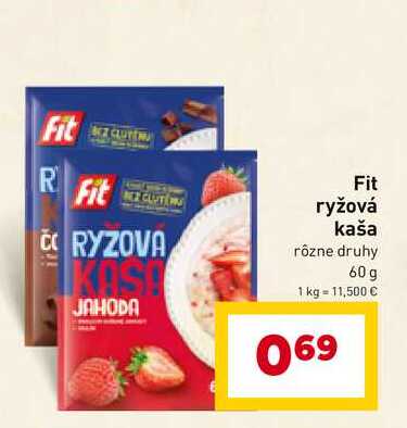 Fit ryžová kaša rôzne druhy 60g 
