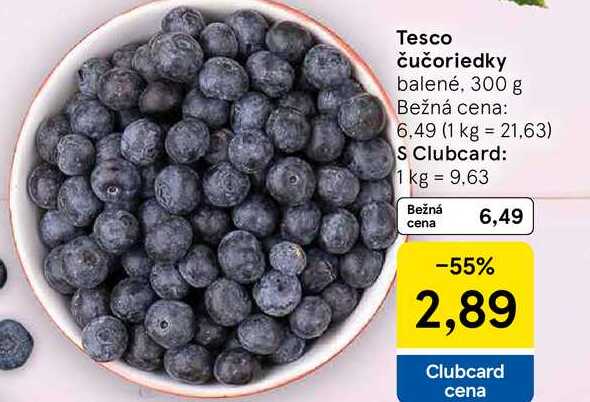 Tesco čučoriedky balené, 300 g