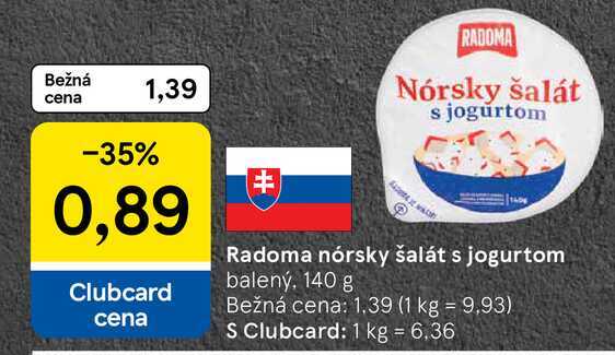 Radoma nórsky šalát s jogurtom balený, 140 g