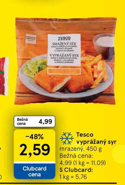 Tesco vyprážaný syr mrazený, 450 g