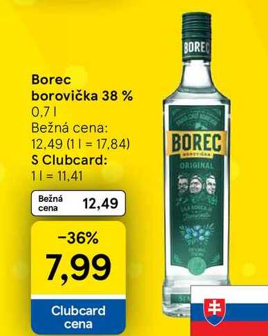 Borec borovička 38 % 0,7l
