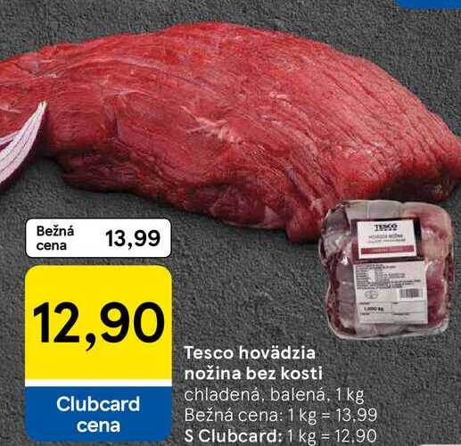 Tesco hovädzia nožina bez kosti chladená, balená, 1 kg 