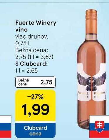 Fuerte Winery víno viac druhov. 0,75l