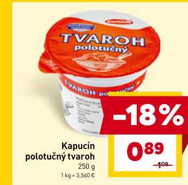 Kapucín polotučný tvaroh 250 g