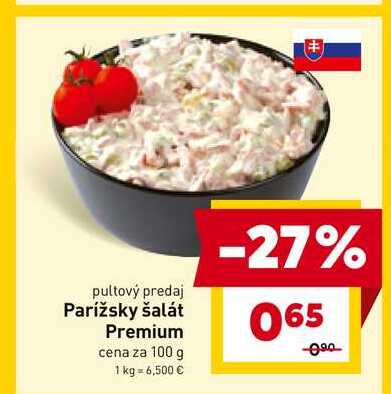 Parížsky šalát Premium cena za 100 g