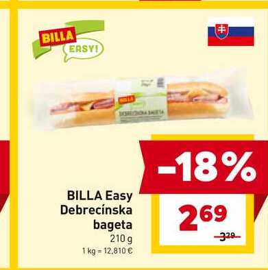 BILLA Easy Debrecínska bageta 210 g