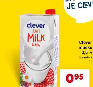 Clever mlieko 3,5% trvanlivé 1l