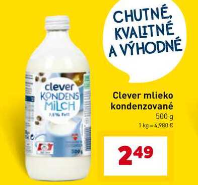 Clever mlieko kondenzované 500 g