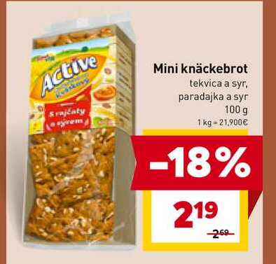 Mini knäckebrot tekvica a syr, paradajka a syr 100 g 